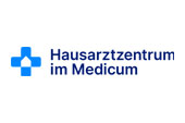 blaues Kundenlogo für ein Hausarztzentrum